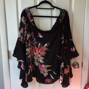 City chic romantic sleeve floral shirt NWT